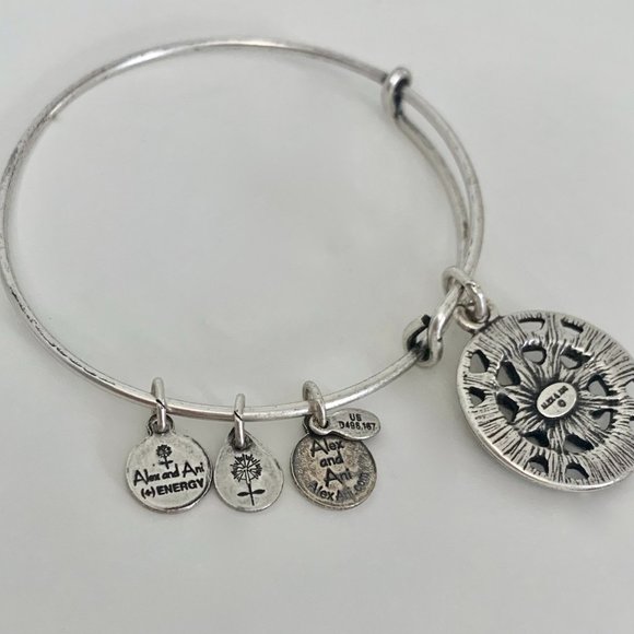Alex and Ani Silver Compass Charm Bangle - Picture 4 of 4